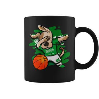 Dabbing Dog Saudi Arabia Basketball Fans Jersey Flag Sport Coffee Mug - Monsterry