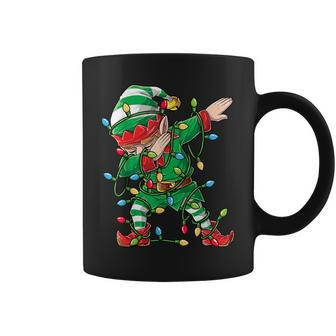 Dabbing Elf Christmas Tree Lights Xmas Family Matching Boys Coffee Mug - Monsterry CA