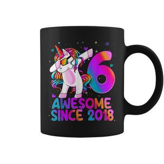 Dabbing Unicorn 6 Year Old 6Th Birthday Girl Unicorn Party Coffee Mug - Seseable