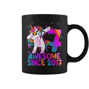 Dabbing Unicorn 7 Year Old 7Th Birthday Girl Unicorn Party Coffee Mug - Seseable