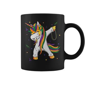 Dabbing Unicorn Mardi Gras Girls Kids Dab Coffee Mug | Crazezy
