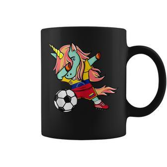 Dabbing Unicorn Venezuela Football Venezuelan Flag Soccer Coffee Mug - Monsterry CA