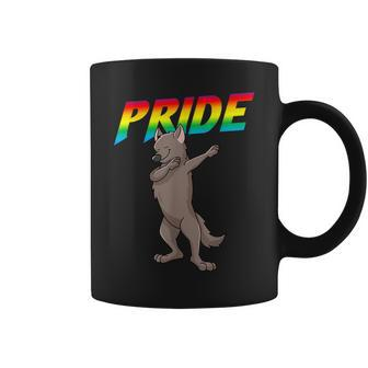 Dabbing Wolf Lesbian Bisexual Gay Lgbt Pride Coffee Mug - Monsterry