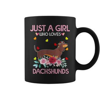Dachshund Dog Lover Just A Girl Who Loves Dachshunds Coffee Mug - Thegiftio UK