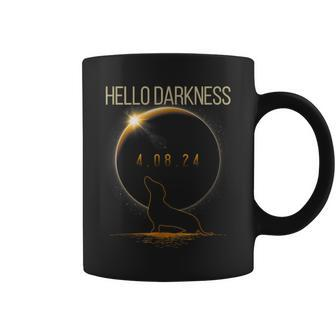 Dachshund Hello Darkness Lover Solar Eclipse April 08 2024 Coffee Mug - Monsterry UK
