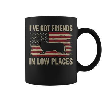 Dachshund I've Got Friends In Low Places Wiener Dog Vintage Coffee Mug | Mazezy