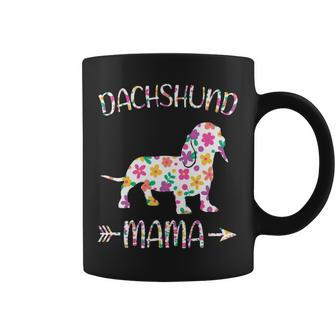 Dachshund Mama Floral Dog Mom Coffee Mug | Mazezy