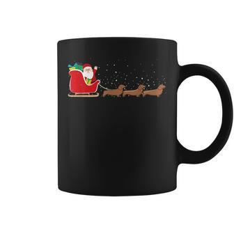 Dachshund Santa Christmas Sleigh Dachshund Xmas Coffee Mug - Thegiftio UK