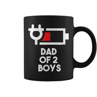 Dad Of 2 Boys Daddy Of Two Sons Father's Day Coffee Mug - Monsterry