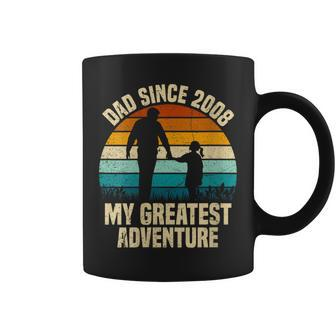 Dad Since 2008 My Greatest Adventure Vintage Father's Day Coffee Mug - Thegiftio UK