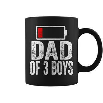 Dad Of 3 Boys Low Battery From Son Father's Day Birthday Coffee Mug - Monsterry UK