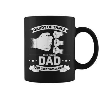 Dad Of 3 Cool Daddy Of Three Fathers Day Dad Of Three Coffee Mug - Monsterry