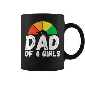 Dad Of 4 Girls From Daughter On Father's Day Coffee Mug - Monsterry AU