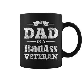 My Dad Is A Badass Veteran Distress Coffee Mug - Monsterry