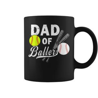 Dad Of Ballers Dad Of Baseball And Softball Father Day Coffee Mug - Thegiftio UK