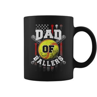 Dad Of Ballers Daddy Of Softball Player Fathers Day Coffee Mug - Monsterry DE