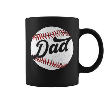 Dad Baseball Ball Vinatge Groovy Baseball Daddy Fathers Day Coffee Mug - Monsterry DE