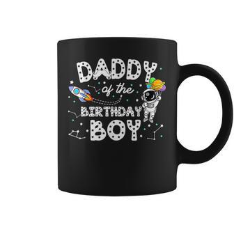 Dad Of The Birthday Astronaut Boy Space Theme Birthday Coffee Mug - Monsterry AU