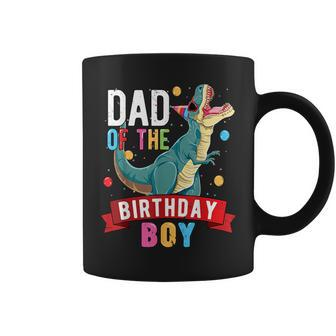 Dad Of The Birthday Boy Matching Trex Birthday Party Coffee Mug - Monsterry