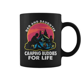Dad And Daughter Camping Buddies For Life Retro Fathers Day Coffee Mug - Monsterry UK