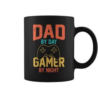 Dad By Day Gamer By Night Video Gamer Dad Fathers Day Coffee Mug - Seseable