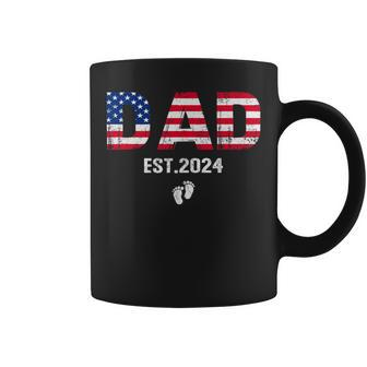 Dad Est 2024 First Time Fathers Day New Dad Officially Baby Coffee Mug - Seseable