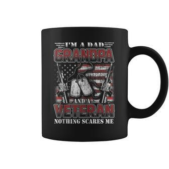 A Dad Grandpa And A Veteran Nothing Scares Me Us Pride Coffee Mug - Monsterry