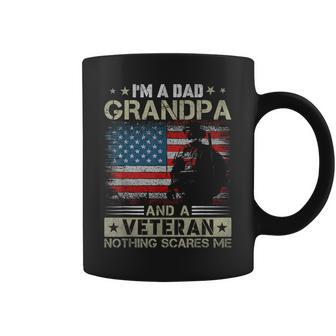 Dad Grandpa Veteran Usa Flag Fathers Day 2024 Veterans Coffee Mug - Seseable