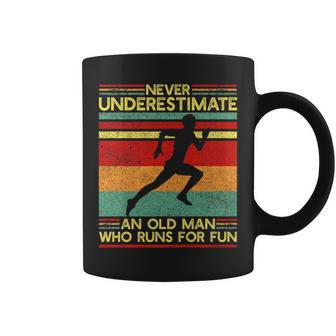 Dad Love Never Underestimate An Old Man Who Runs For Fun Coffee Mug - Monsterry UK