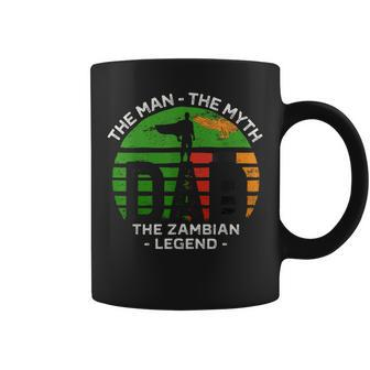 Dad The Man The Myth The Zambian Legend Zambia Vintage Flag Coffee Mug - Monsterry