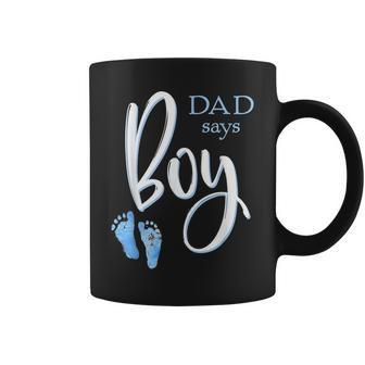 Dad Says Boy Baby Shower Gender Reveal Guess Coffee Mug - Monsterry UK