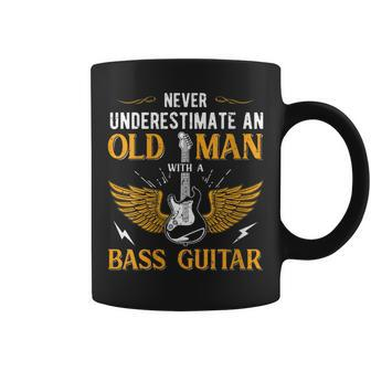 Dad Never Underestimate An Old Man With A Bass Guitar Coffee Mug - Thegiftio UK