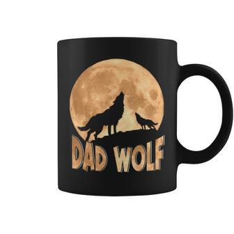 Dad Wolf Happy Father's Day Matching Wolf Lover Coffee Mug - Monsterry DE