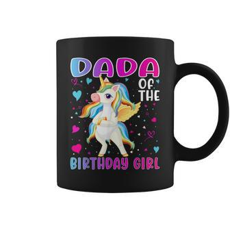 Dada Of The Birthday Girl Flossing Unicorn Dada Coffee Mug | Mazezy AU