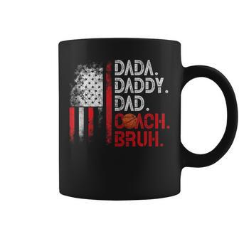Dada Daddy Dad Coach Bruh Basketball Dad Us Flag Fathers Day Coffee Mug - Thegiftio UK