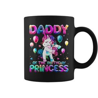 Daddy Of The Birthday Princess Girl Flossing Unicorn Daddy Coffee Mug - Thegiftio UK