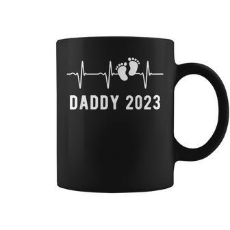 Daddy To Be New Dad First Time Daddy Heartbeat Daddy 2023 Coffee Mug - Monsterry UK