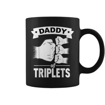 Daddy Of Triplets Dad Pregnancy Announcement Triplets Coffee Mug - Monsterry AU