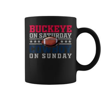 Dallas Ohio Buckeye On Saturday Cowboy On Sunday Coffee Mug | Crazezy