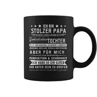 Damen Ich Bin Stolzer Papaater Tochter Eltern Geschenk Spruch Mit-Ausschnitt Tassen - Geschenkecke