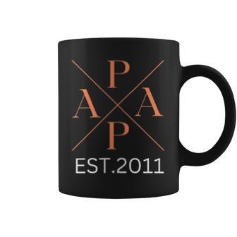 Damen Lustiger Papa Est 2011 Papa Seit 2011 Papa 2011 Mit-Ausschnitt Tassen - Geschenkecke