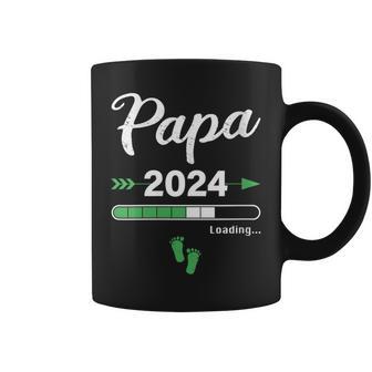 Damen Papa Loading 2024 Werdender Papa Baby Geburt Daddy To Be Mit-Ausschnitt Tassen - Geschenkecke