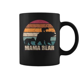 Damen Retro Mama Bäron 2 Kindern Muttertag Zweifach Mama Tassen - Geschenkecke