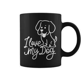 Damen Süßes I Love My Dog Ich Liebe Meine Hund Outfit Hunde Mama Mit-Ausschnitt Tassen - Geschenkecke