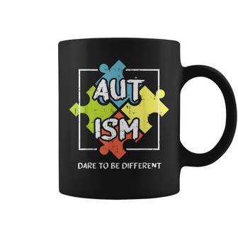 Dare To Be Different Autism Awareness Cute Puzzle Coffee Mug - Monsterry UK