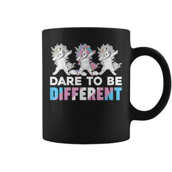Dare To Be Different Dabbing Unicorn Transgender Lgbt Pride Coffee Mug - Monsterry AU