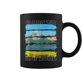 Dare To Explore Mountains Coffee Mug - Monsterry