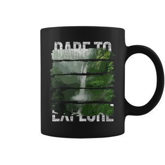 Dare To Explore Waterfall Coffee Mug - Monsterry