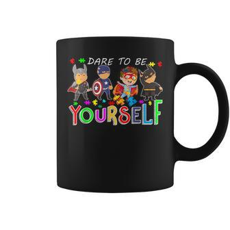 Dare To Be Yourself Autism Awareness Superheroes Women Coffee Mug - Monsterry UK