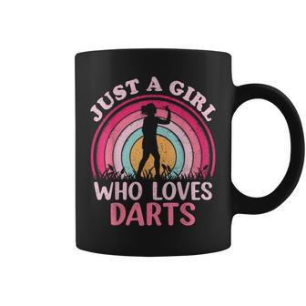 Dart Player Vintage Retro Just A Girl Who Loves Darts Coffee Mug - Monsterry